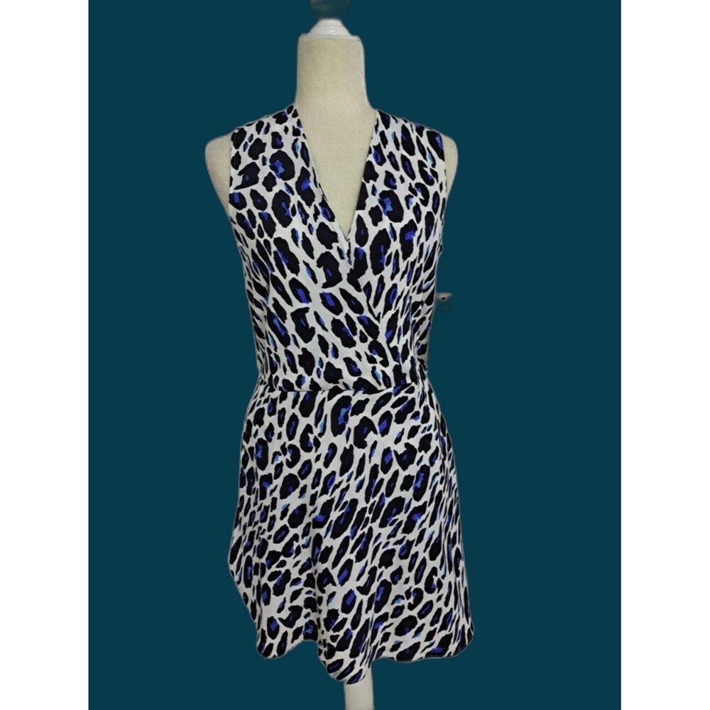 Cooper & Ella Women's Shift Sleeveless Dress Animal Print Black Multi Sz Small